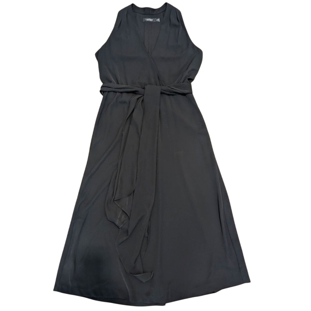 LRL Ralph Lauren Dress Womens 10 M Elegant Black Maxi Formal Cocktail Occasion